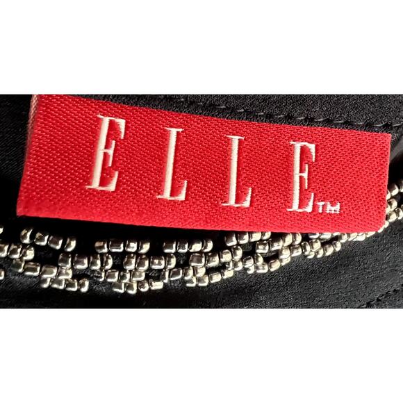 Elle Midi Dress Women Size XL Black Scoop Neck Stretchy New Bead Embellishments - Picture 4 of 13